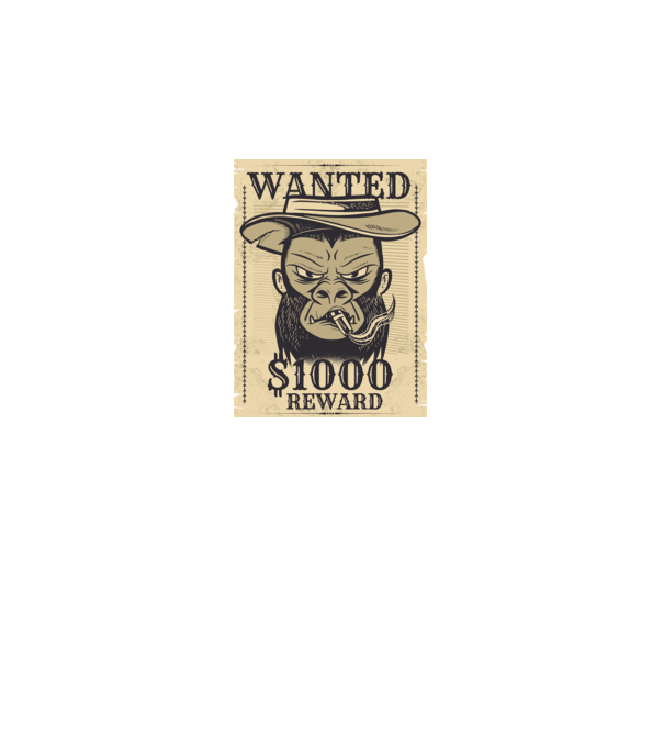 Maimuță cowboy model negru pe tricou