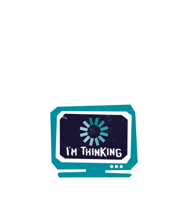 'I''m thinking Mă gândesc' model alb pe tricou