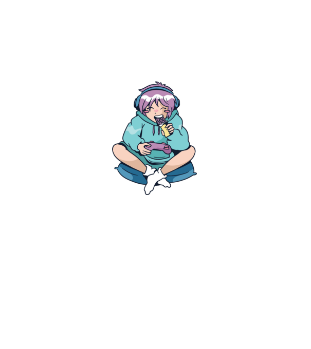 Anime Gamer Fată cu ciocolată model negru pe tricou