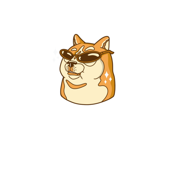 Doge Coin model negru pe tricou