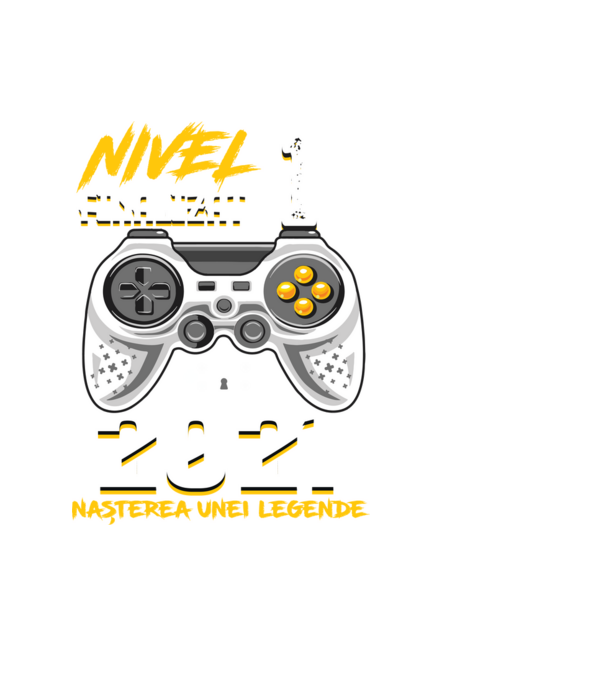 Nivel 1 finalizat. 2021 nașterea unei legende model negru pe tricou