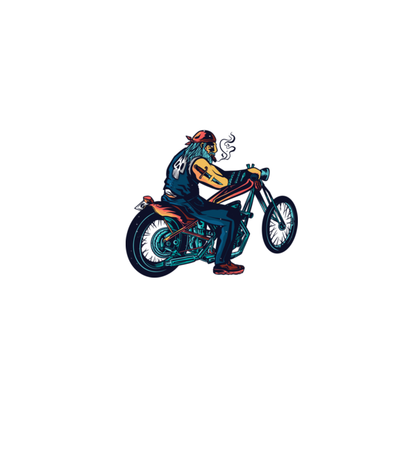 Motociclist Chopper model gri pe tricou