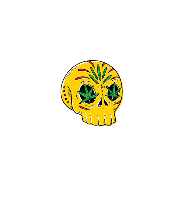 Marijuana Craniu model negru pe tricou