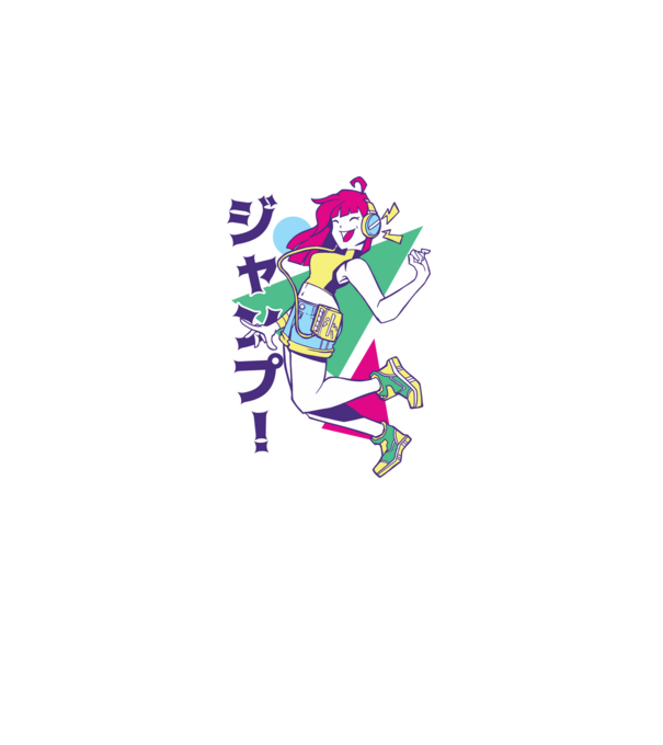 Anime fată retro model albastru închis pe tricou