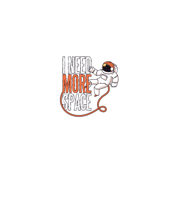I need more space tricou astronaut model negru pe tricou