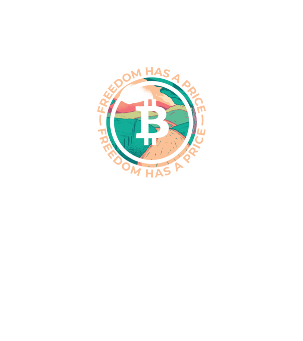 Libertatea are preț Bitcoin model negru pe tricou