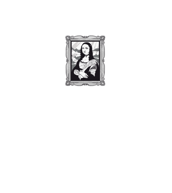 Mona Lisa gotică model negru pe tricou