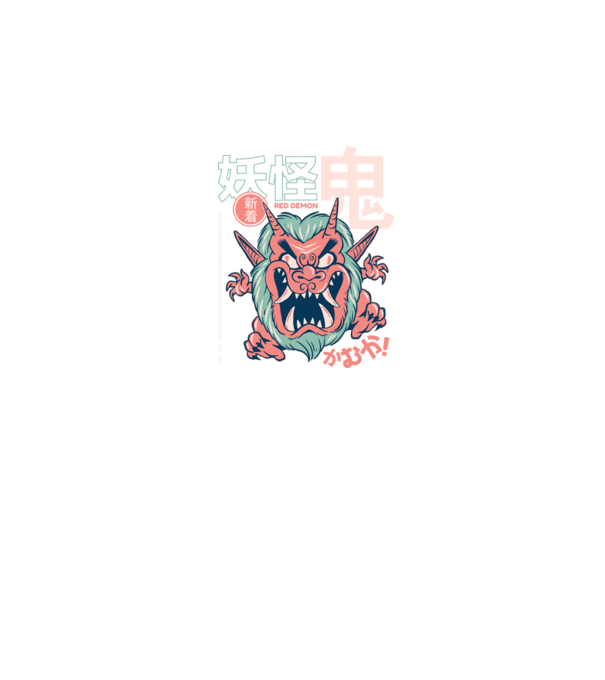 Oni Yokai Anime model negru pe tricou