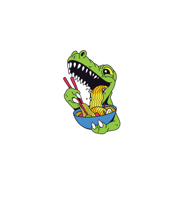 T-rex Ramen model bordo pe tricou