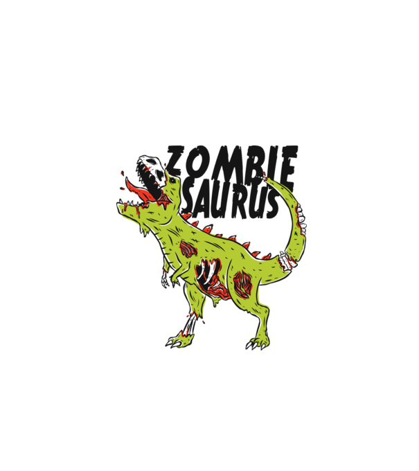 Zombiesaurus - Dinozaur Zombie model alb pe tricou