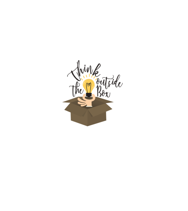 Think outside of the box model alb pe tricou