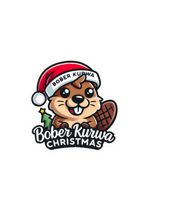 Bober Kurwa Christmas 1 model alb pe tricou