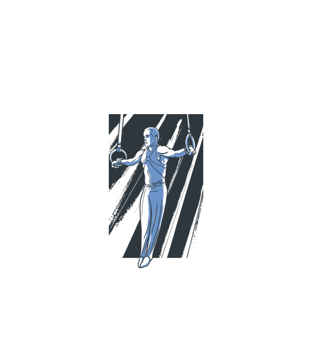 Inel de gimnastică tricou Gimnastică model alb pe tricou