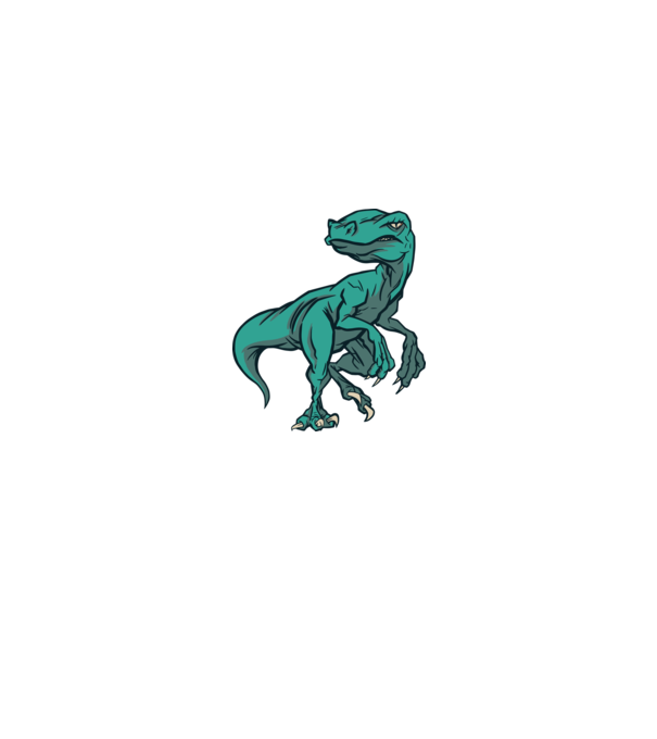 Dinozaur Raptor model alb pe tricou