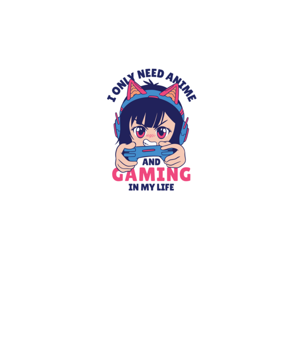 Am nevoie doar de Anime și Jocuri model alb pe tricou