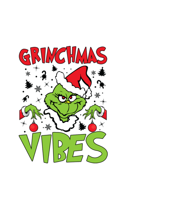 Grinchmas Vibes - Grinch model alb pe tricou