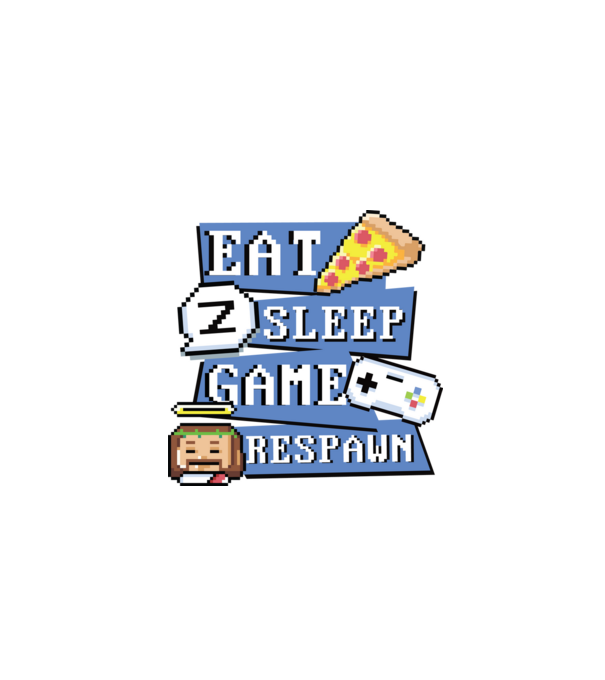 Eat, Sleep, Game respawn model alb pe tricou