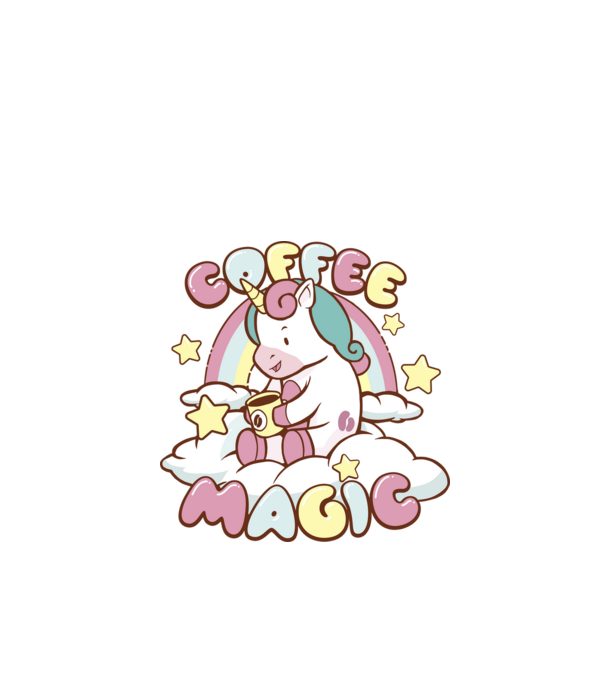 Cafea Magică Unicorn model negru pe tricou