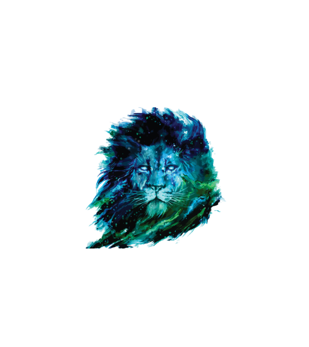 lion color splash model alb pe tricou