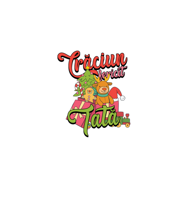 CRĂCIUN FERICIT TATĂ model negru pe tricou