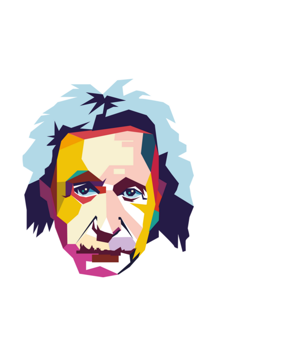 Einstein abstract model alb pe tricou