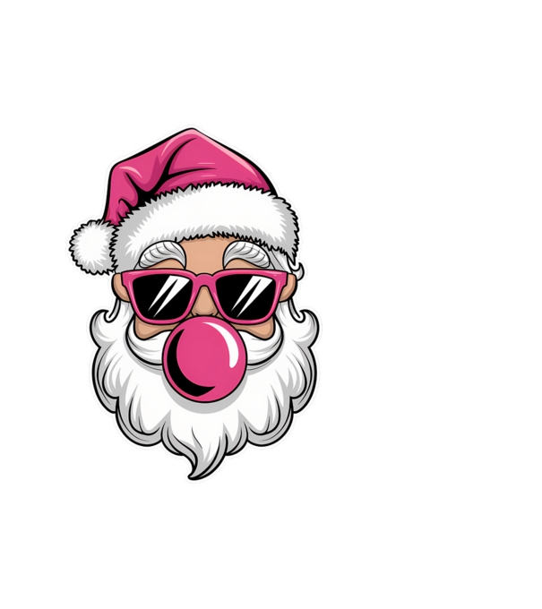 Bubble gum Santa 2 model alb pe tricou