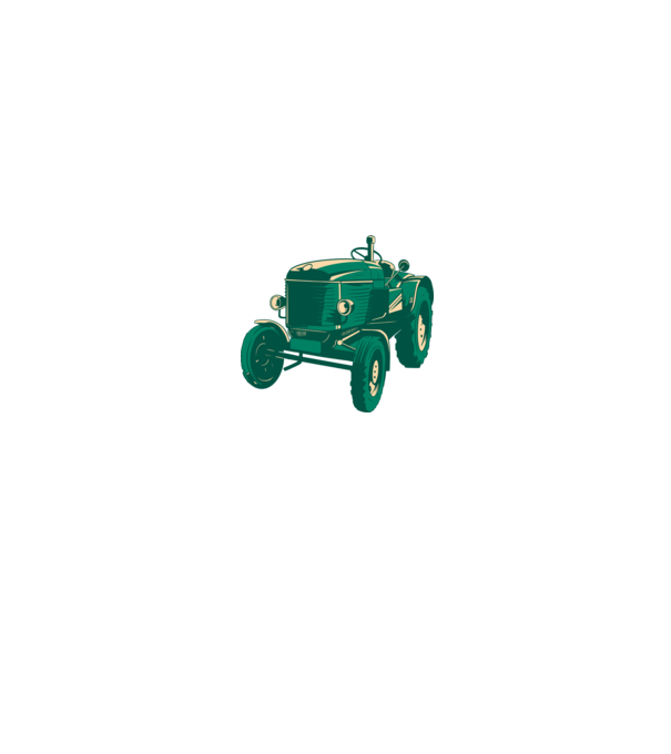 Tractor vechi model alb/roșu pe tricou