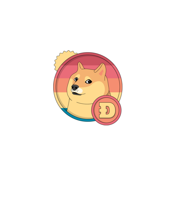 Doge Coin model albastru închis pe tricou