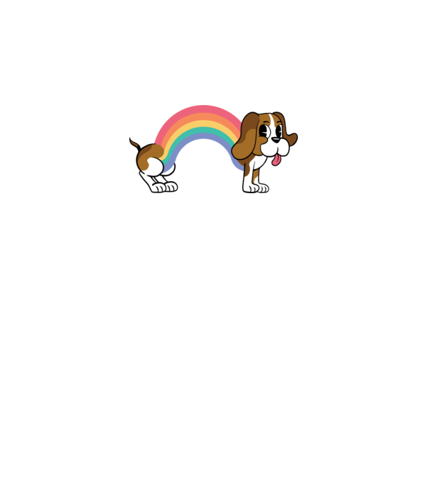 Beagle curcubeu model dusty pink pe tricou