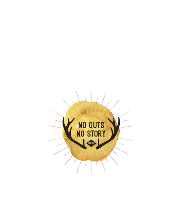 No guts no stories model alb pe tricou