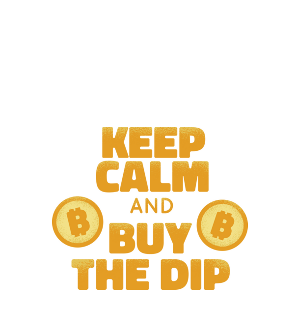 Keep calm and buy the dip Bitcoin model negru pe tricou