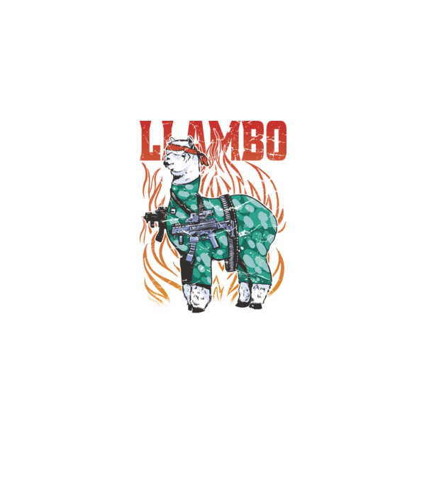 Llambo Lama model negru pe tricou