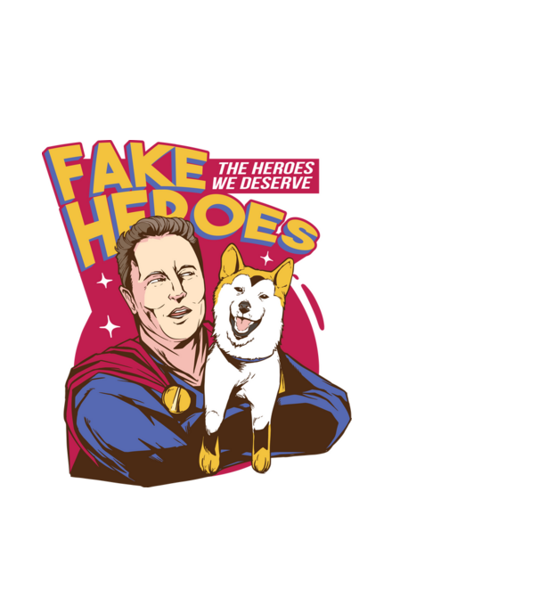 Fake Hero Elon Musk model negru pe tricou
