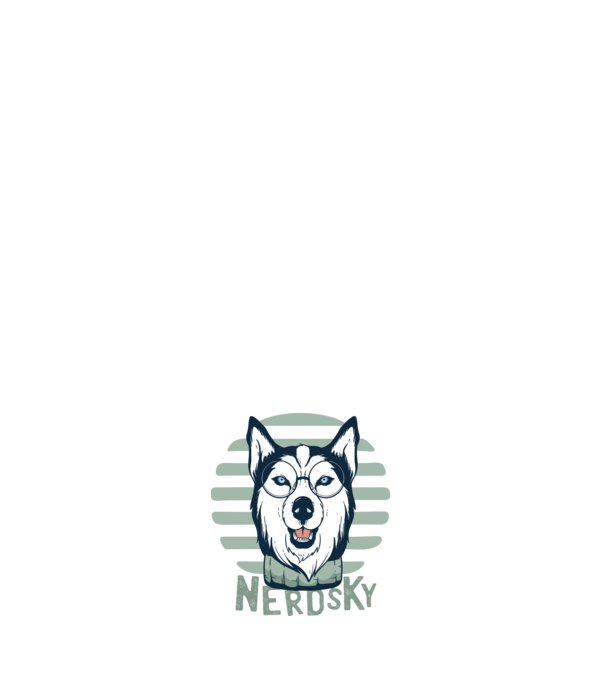 Nerdsky Husky model negru pe tricou