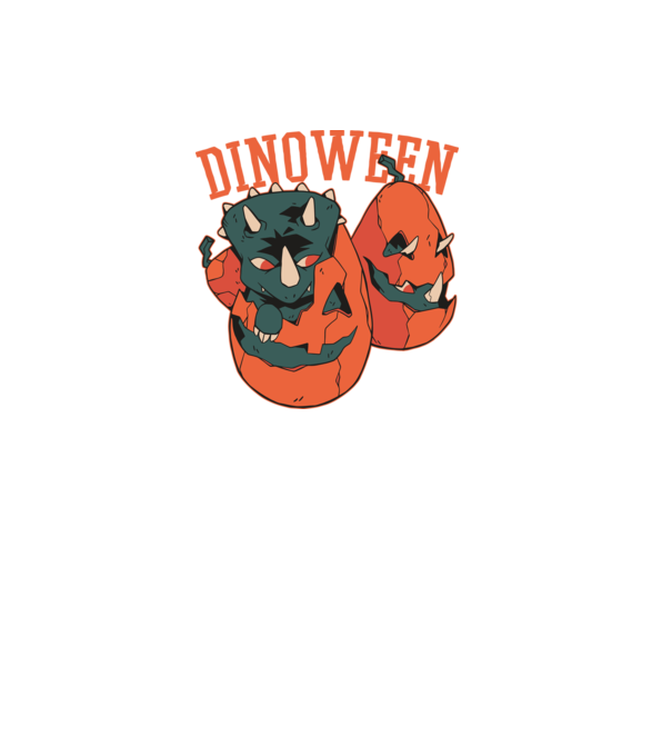 Dinoween model negru pe tricou