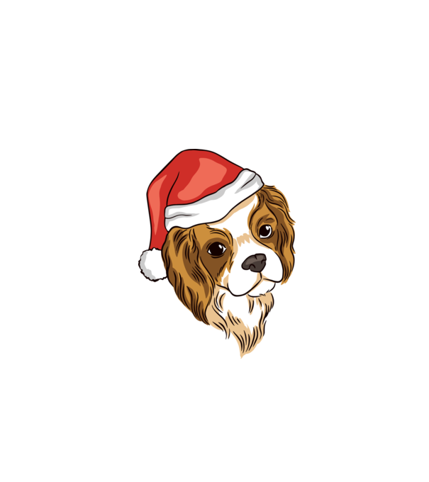 Santa Cocker Spaniel model alb pe tricou