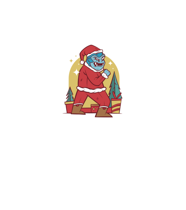 Gorila Santa model alb pe tricou