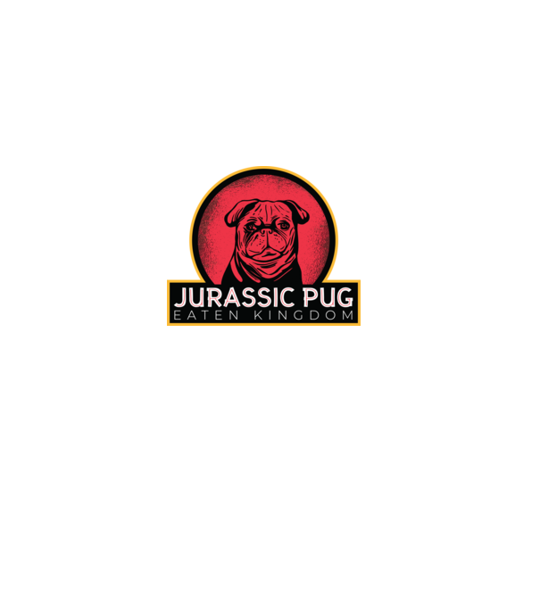 Jurassic Pug Tricou cu mops model negru pe tricou