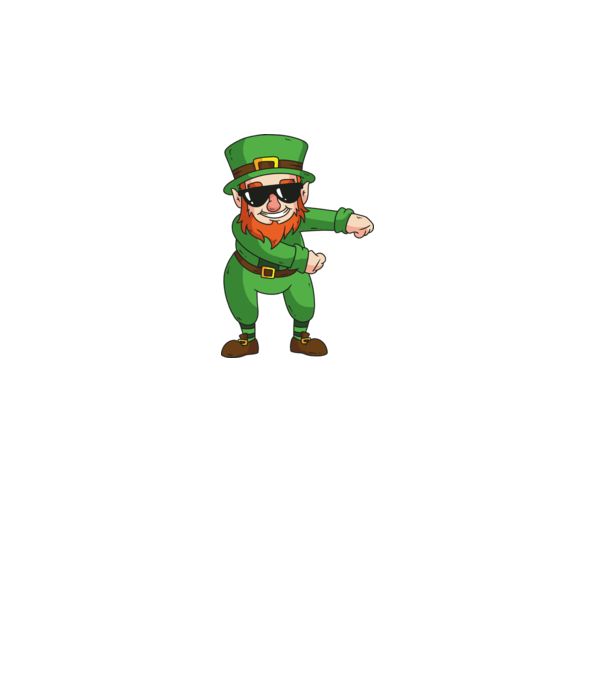 Leprechaun Floss DAB model alb pe tricou