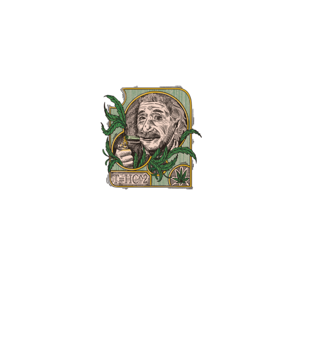 Einstein Marijuana THC model negru pe tricou