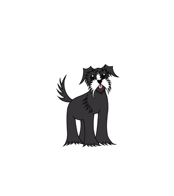 Desen Schnauzer model verde de măr pe tricou