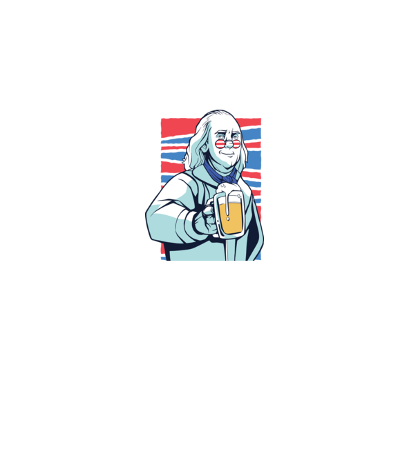 Benjamin Franklin Beer model alb pe tricou
