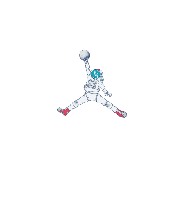 Air Astronaut tricou astronaut model negru pe tricou
