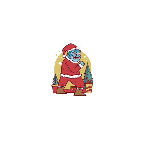 Gorila Santa model alb pe tricou