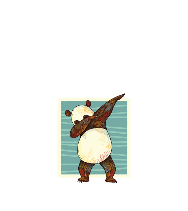 Panda DAB dans model albastru închis pe tricou