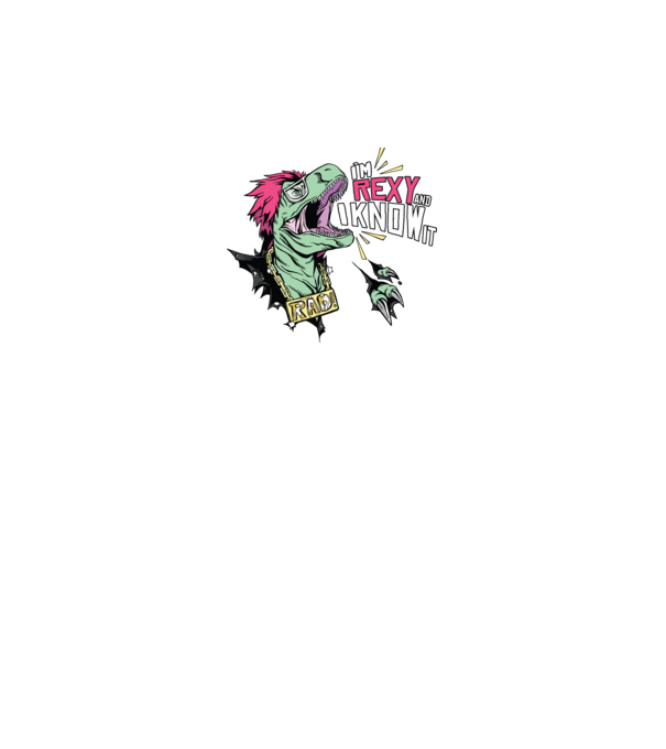 'I''m Rexy and I know it - tricou dinozaur amuzant' model gri pe tricou