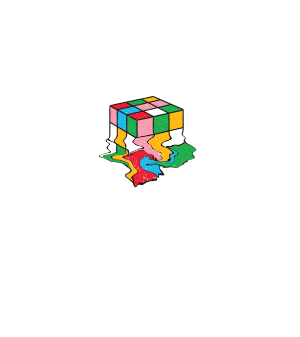 Cub Rubik topindu-se model negru pe tricou