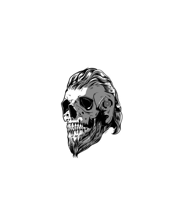 Craniu Viking model negru pe tricou