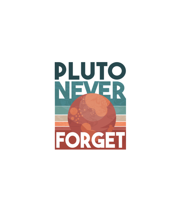 Pluto never forget model negru pe tricou