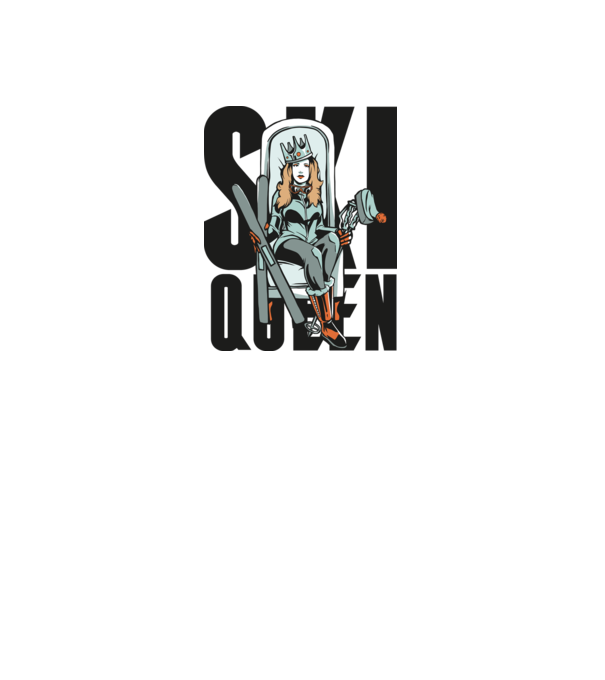 Ski Queen - Regină schioară model gri pe tricou